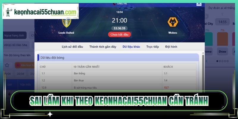 Sai lầm khi theo keonhacai55chuan cần tránh