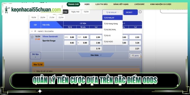Quản lý tiền cược dựa trên đặc điểm Odds